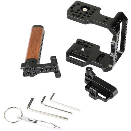 CAMVATE Cage Kit With Wood Top Handle And Mobile Hard Disk T5 Clamp For Bmpcc 4K