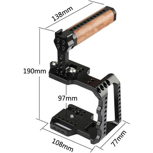 CAMVATE Cage Kit With Wood Top Handle And Mobile Hard Disk T5 Clamp For Bmpcc 4K
