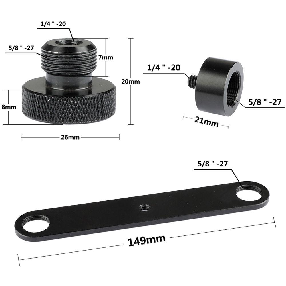 CAMVATE Dual Microphone Mounts Bracket With 5 8"-27 Threads
