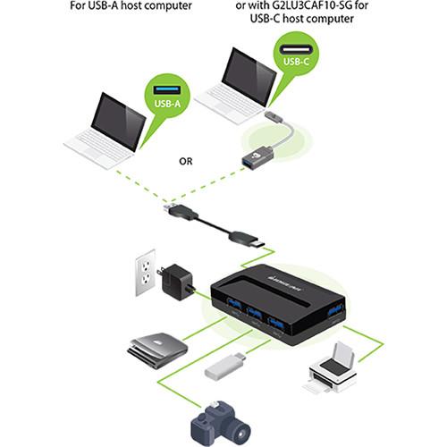 IOGEAR SuperSpeed USB 3.1 Gen 1 4-Port Hub Kit, IOGEAR, SuperSpeed, USB, 3.1, Gen, 1, 4-Port, Hub, Kit