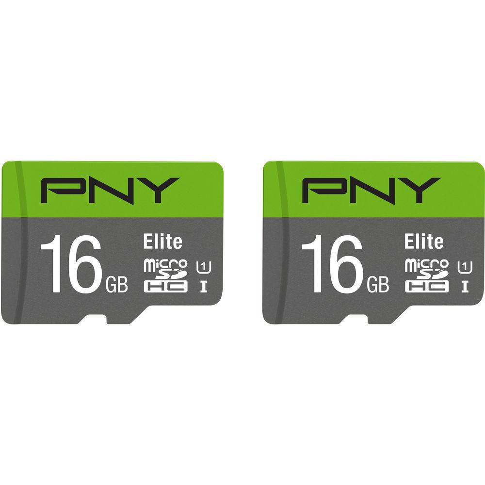 PNY Technologies 16GB Elite UHS-I microSDHC Memory Card with SD Adapter