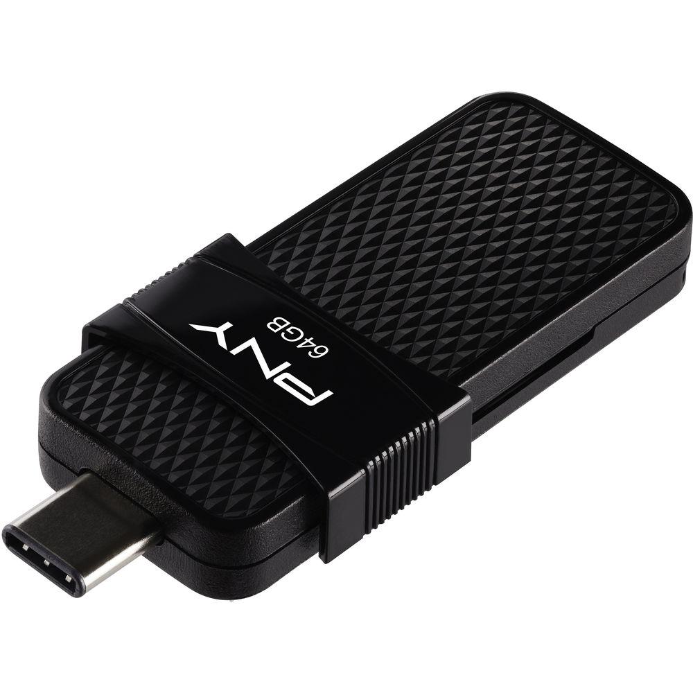 PNY Technologies 64GB Duo Link OTG USB 3.1 Type-C Flash Drive
