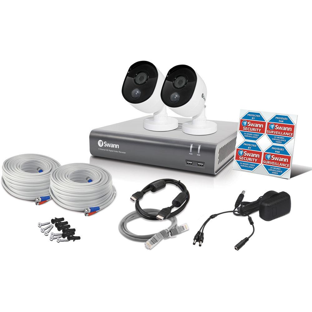 Swann 4-Channel 1080P DVR with 1TB HDD & 2 1080p Outdoor Bullet Cameras with Night Vision