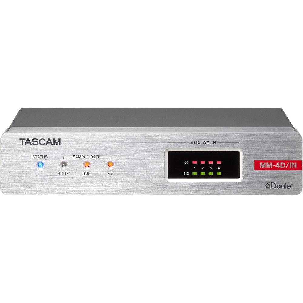 Tascam MM-4D IN-X 4-Channel Mic Line Input Dante Converter with Built-In DSP Mixer