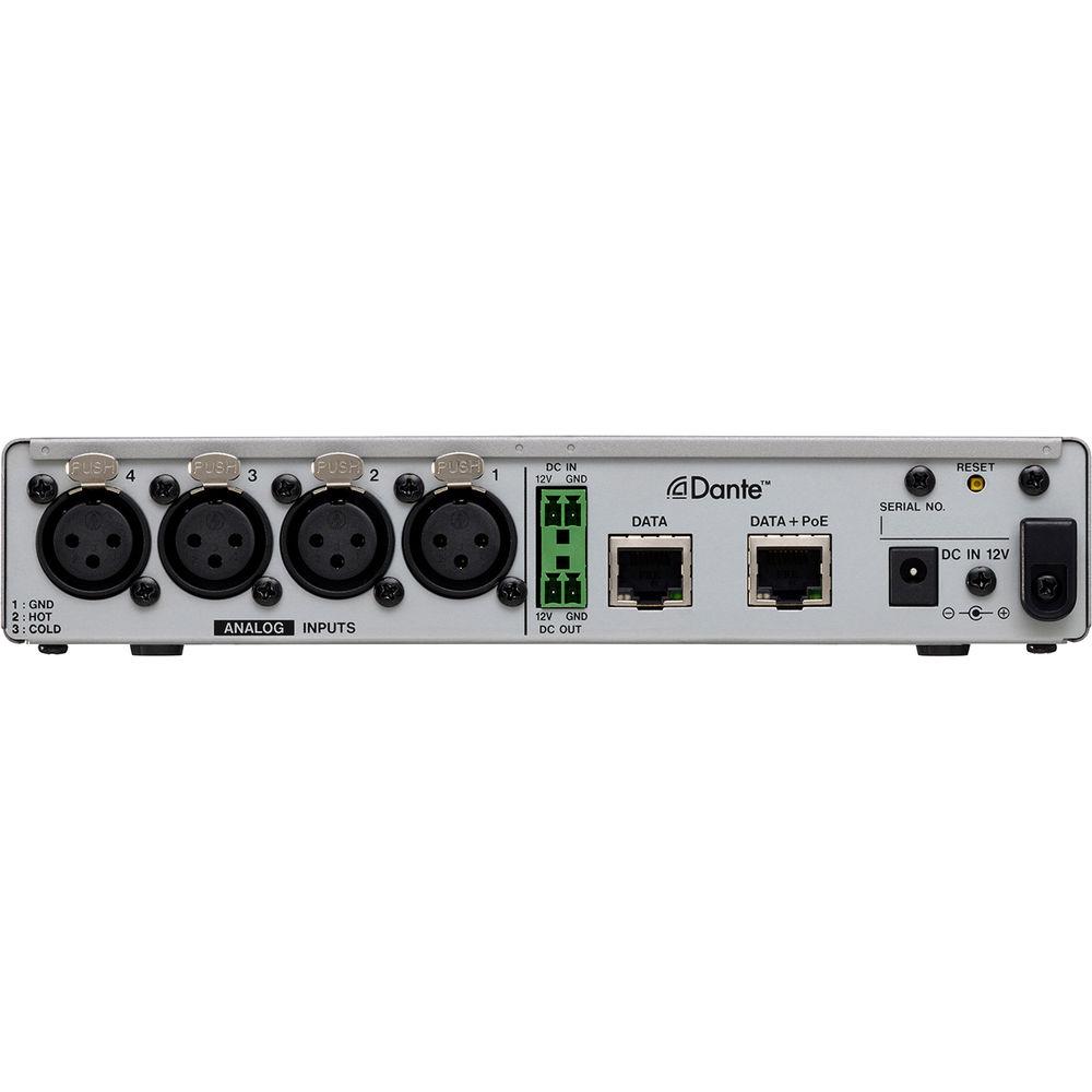 Tascam MM-4D IN-X 4-Channel Mic Line Input Dante Converter with Built-In DSP Mixer
