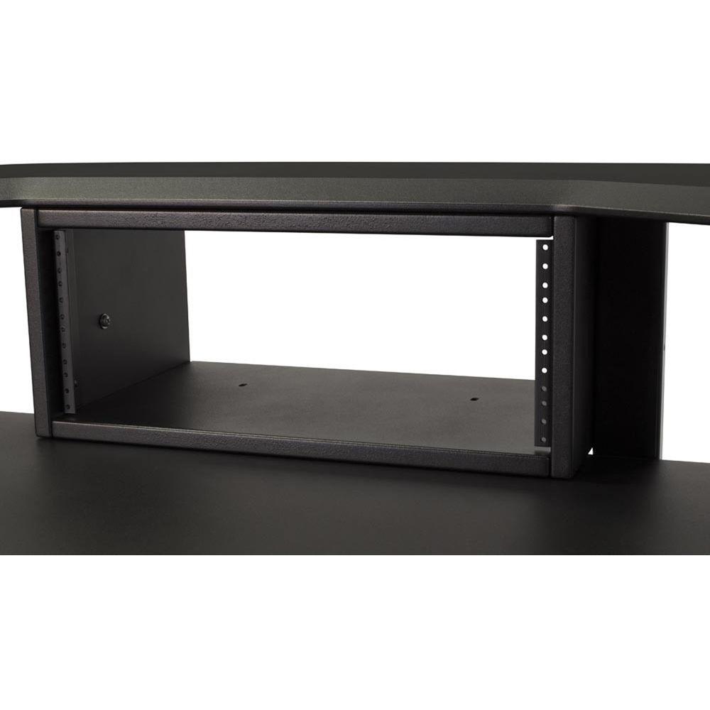 Ultimate Support Nucleus 5 Modular Studio Desk with 24" Extensions, 2nd Tier, Keyboard Shelf, and Three Equipment Racks