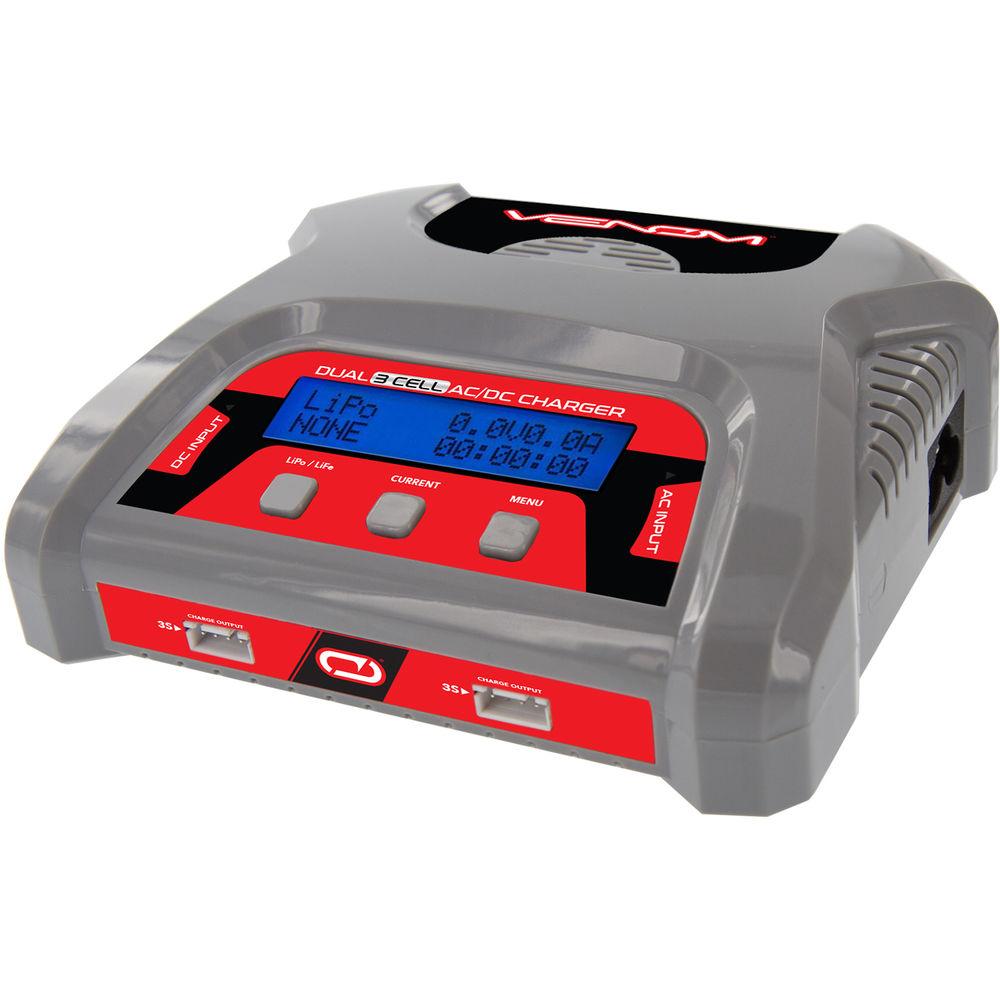 Venom Group 50W Dual Output AC DC 6A Balance Charger for 3S X2 LiPo and LiFe RC Batteries