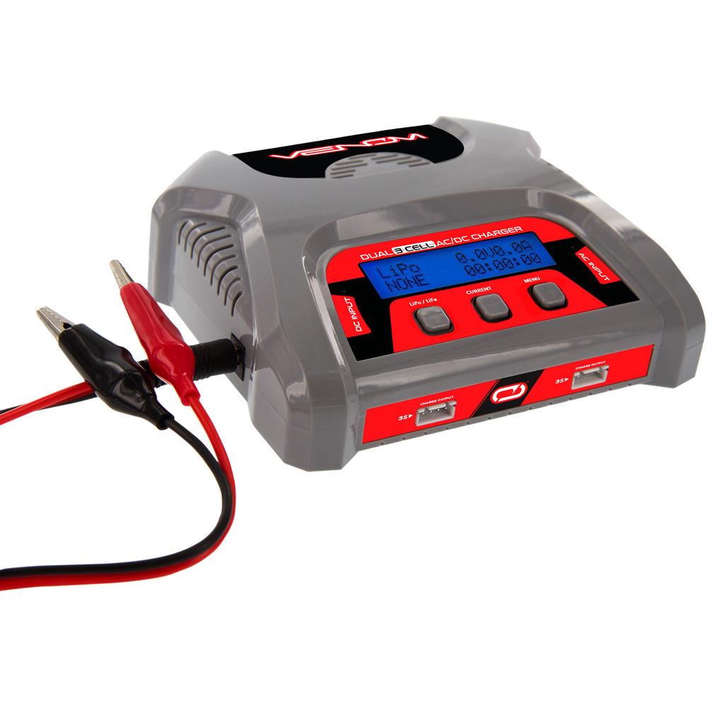 Venom Group 50W Dual Output AC DC 6A Balance Charger for 3S X2 LiPo and LiFe RC Batteries