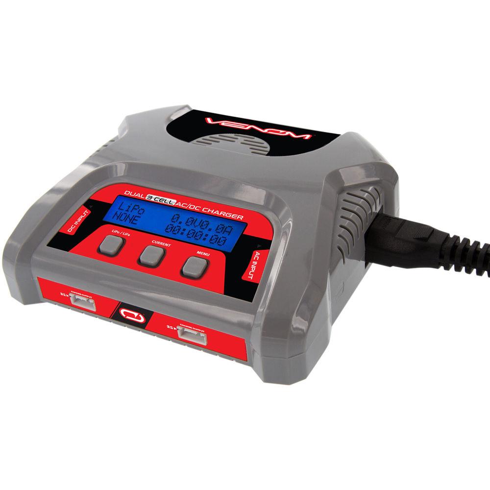 Venom Group 50W Dual Output AC DC 6A Balance Charger for 3S X2 LiPo and LiFe RC Batteries