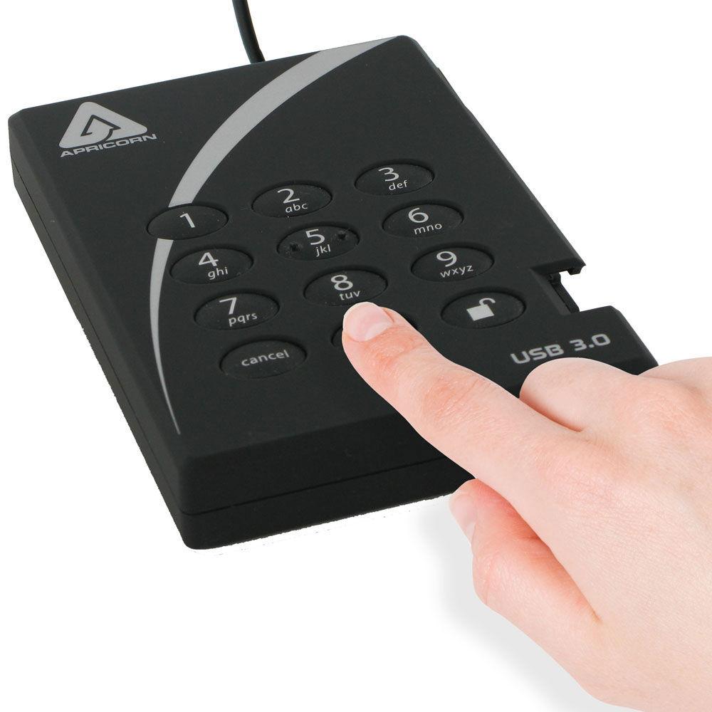 Apricorn 8TB Aegis Padlock USB 3.0 Hardware-Encrypted Solid State Drive