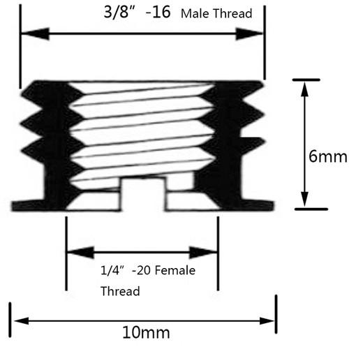 CAMVATE 1 4"-20 Female To 3 8"-16 Male Screw Adapter For Tripod