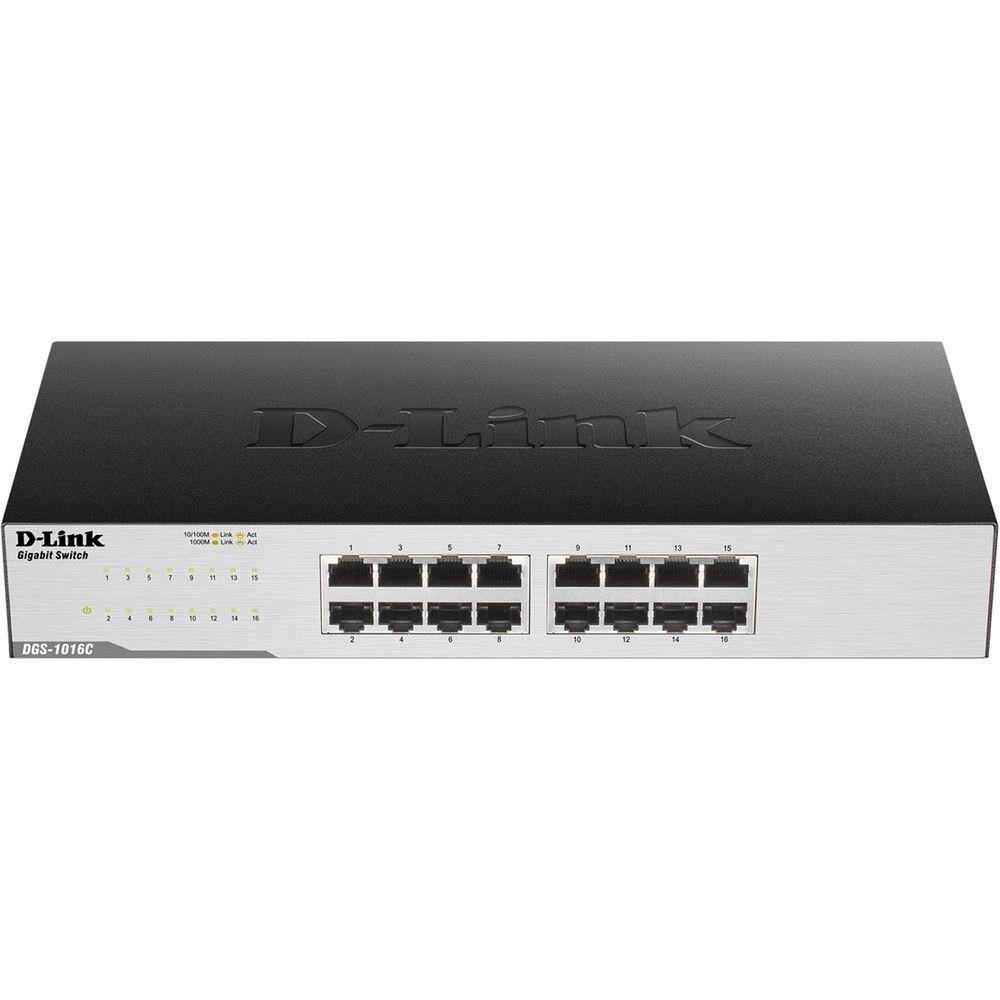 D-Link DGS-1016C 16-Port Unmanaged Gigabit Switch, D-Link, DGS-1016C, 16-Port, Unmanaged, Gigabit, Switch