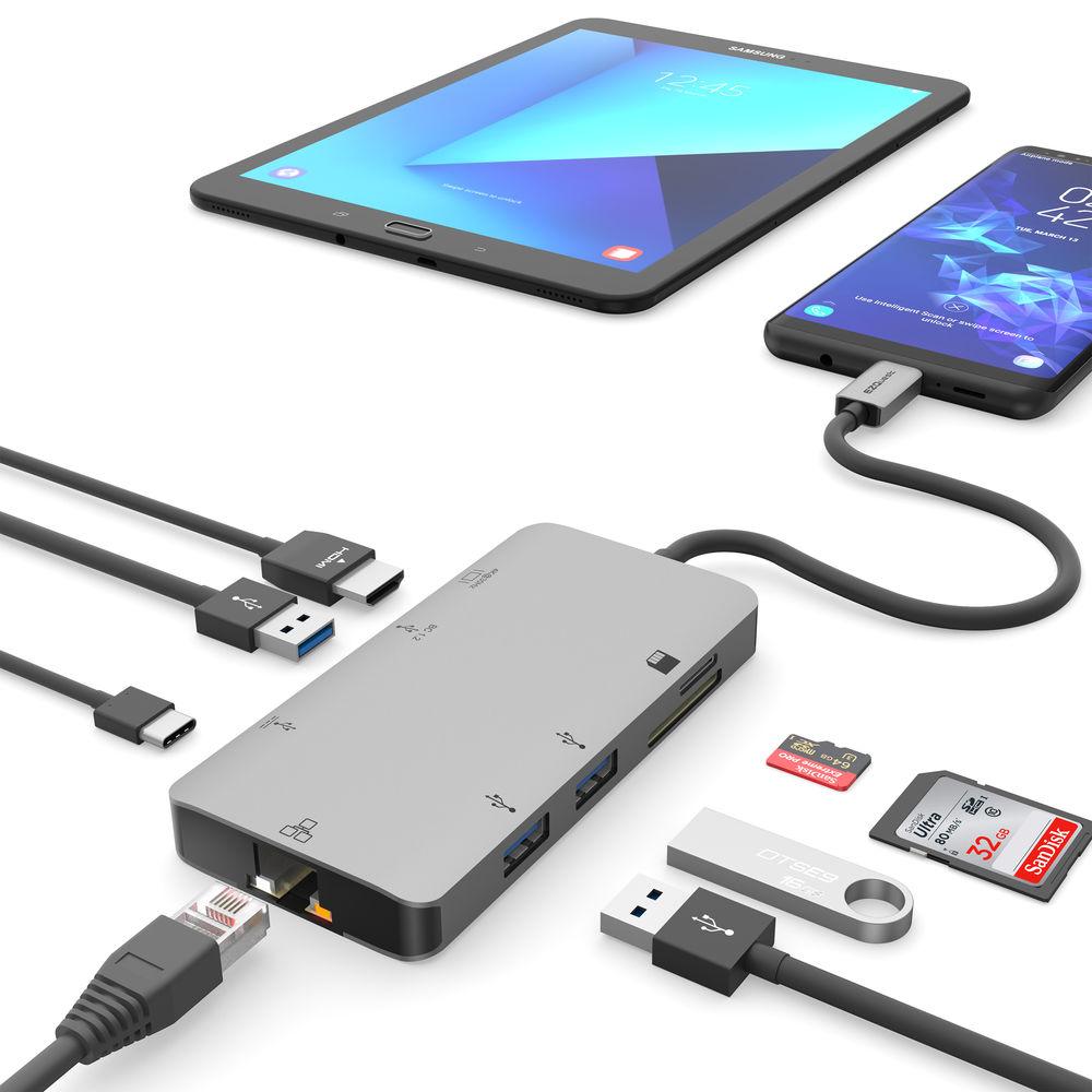 EZQuest 8-Port USB Type-C Multimedia Hub Adapter with Power Delivery 3.0, EZQuest, 8-Port, USB, Type-C, Multimedia, Hub, Adapter, with, Power, Delivery, 3.0