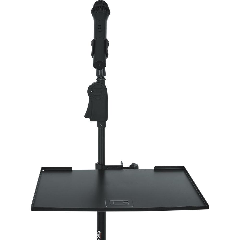 Gator Cases Frameworks Large Microphone Stand Clamp-On Utility Shelf, Capacity to 10Lbs.