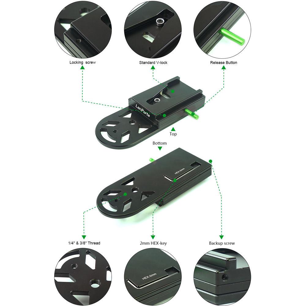 LanParte Monopod V-Lock Plate