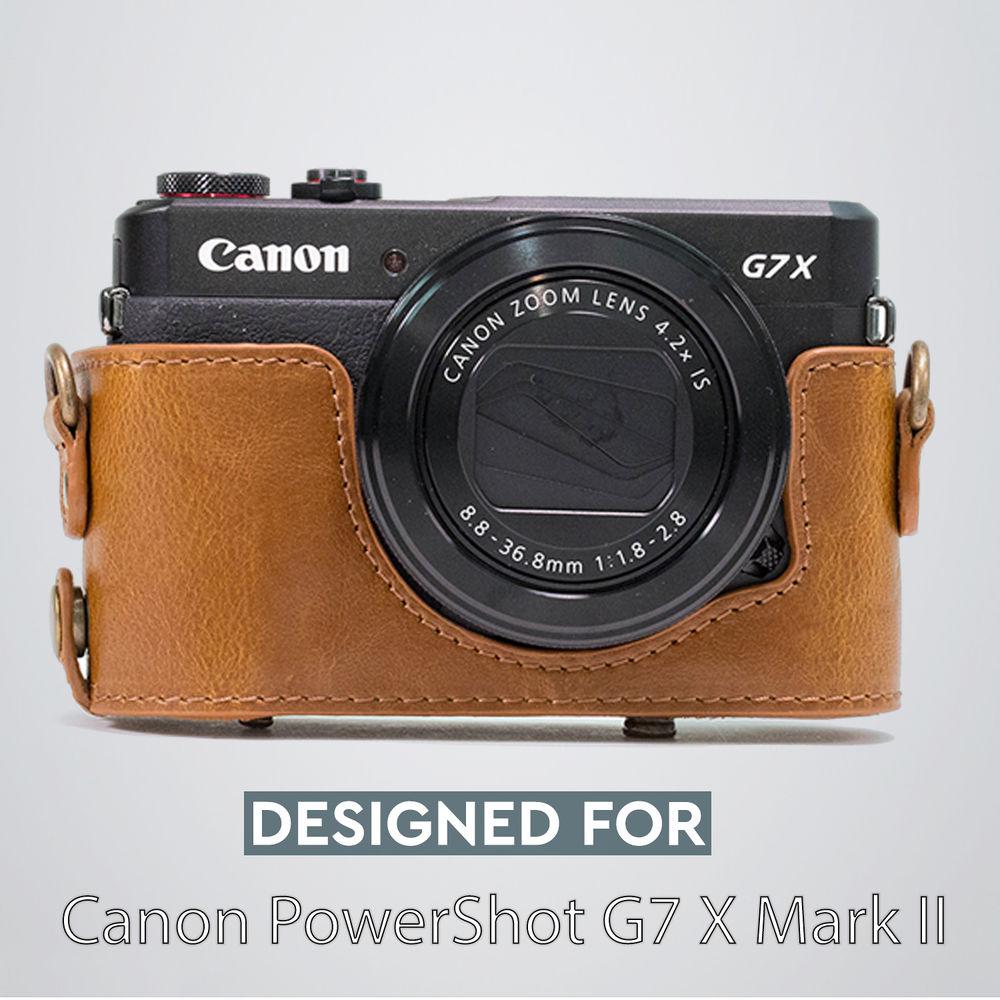 MegaGear Ever Ready PU Leather Camera Case and Strap for Canon PowerShot G7 X Mark II