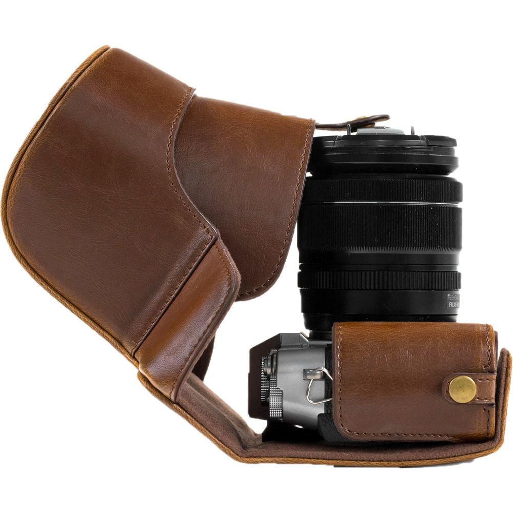 MegaGear Ever Ready PU Leather Case & Strap for Fujifilm X-T10 T20 with 16-50 18-55mm