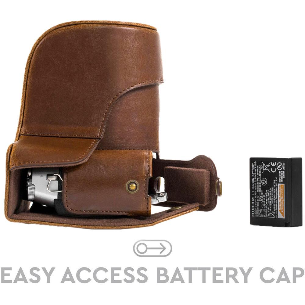 MegaGear Ever Ready PU Leather Case & Strap for Fujifilm X-T10 T20 with 16-50 18-55mm