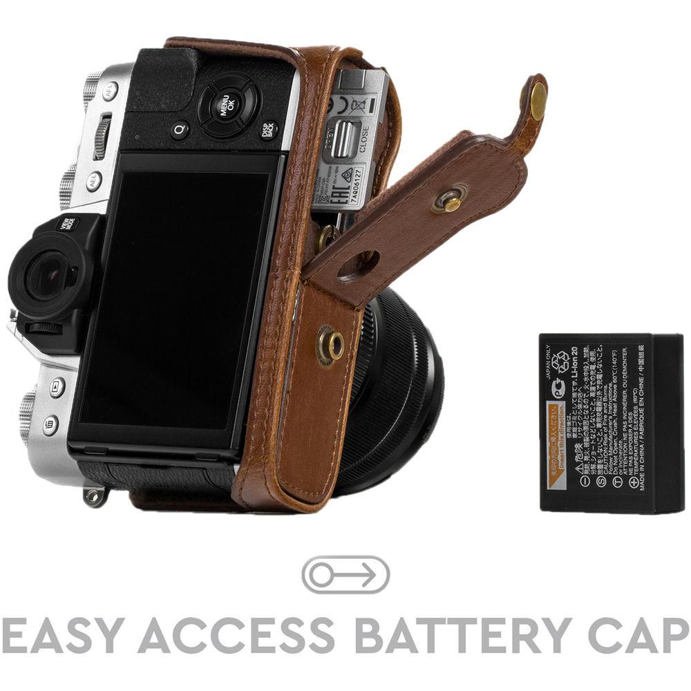MegaGear Ever Ready PU Leather Case & Strap for Fujifilm X-T10 T20 with 16-50 18-55mm