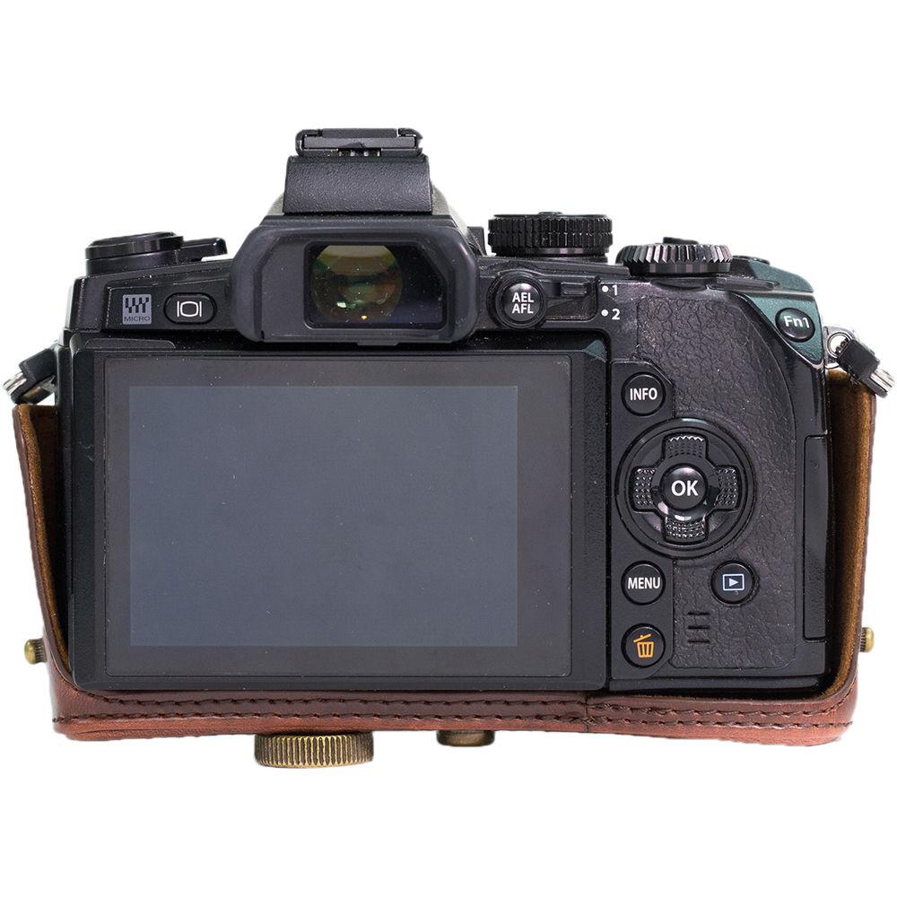 MegaGear Ever Ready PU Leather Case & Strap for Olympus OM-D E-M1 with 12-40mm
