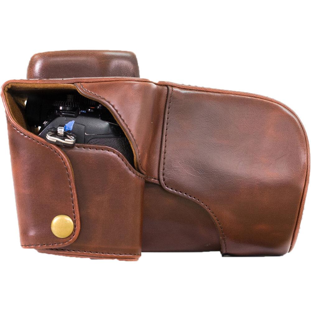 MegaGear Ever Ready PU Leather Case & Strap for Olympus OM-D E-M1 with 12-40mm