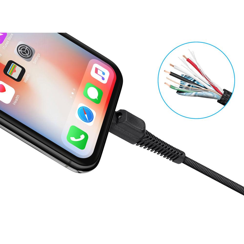 Naztech Rugged LED MFi Lightning Charge and Sync Cable