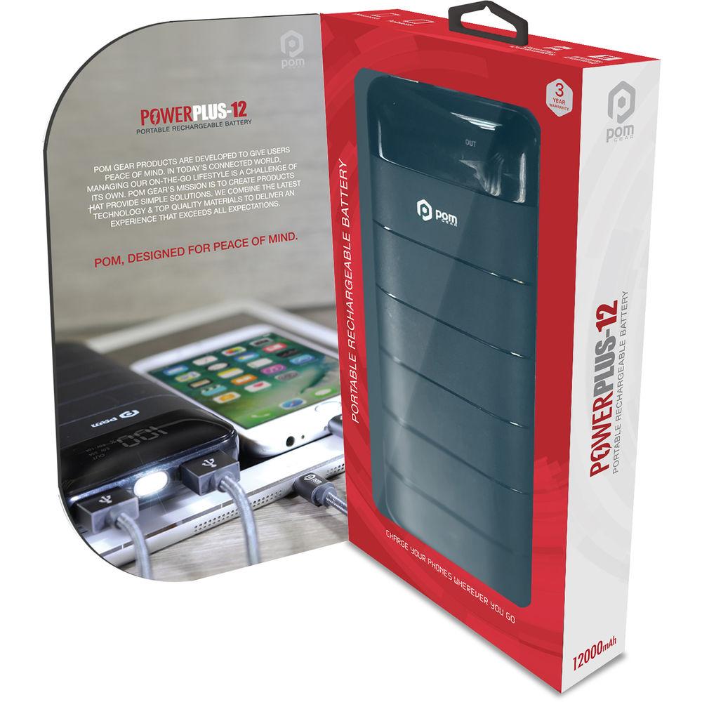 POM GEAR 12,000mAh Powerplus 12 Power Bank
