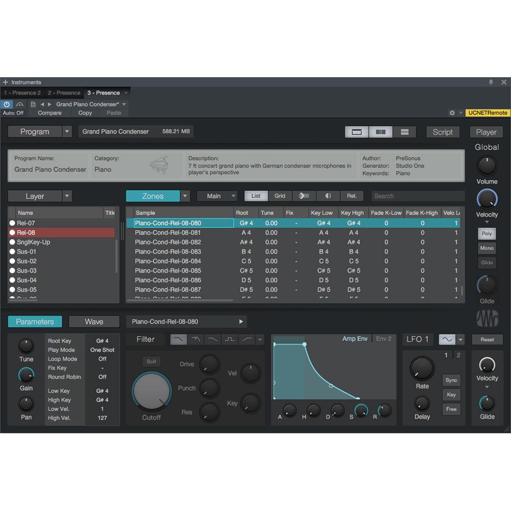 PreSonus Presence XT Editor - Customizable Editor for Presence XT Sample Player