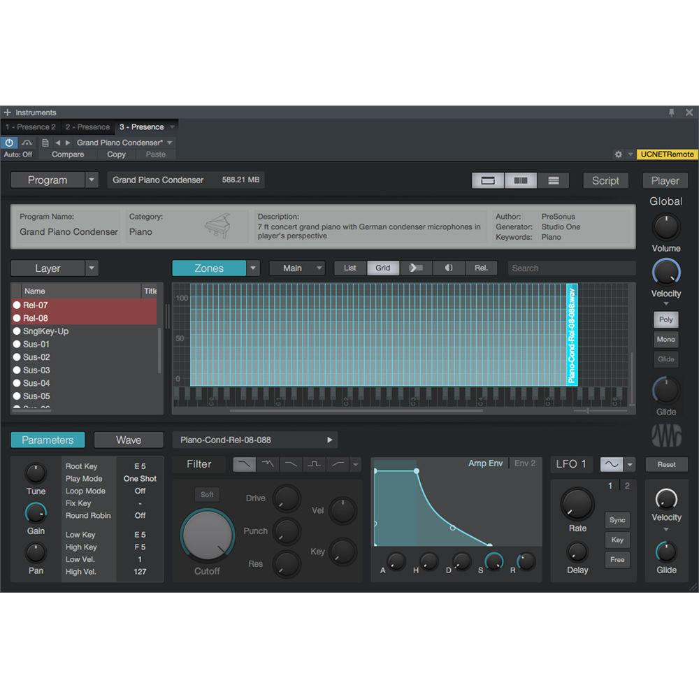 PreSonus Presence XT Editor - Customizable Editor for Presence XT Sample Player