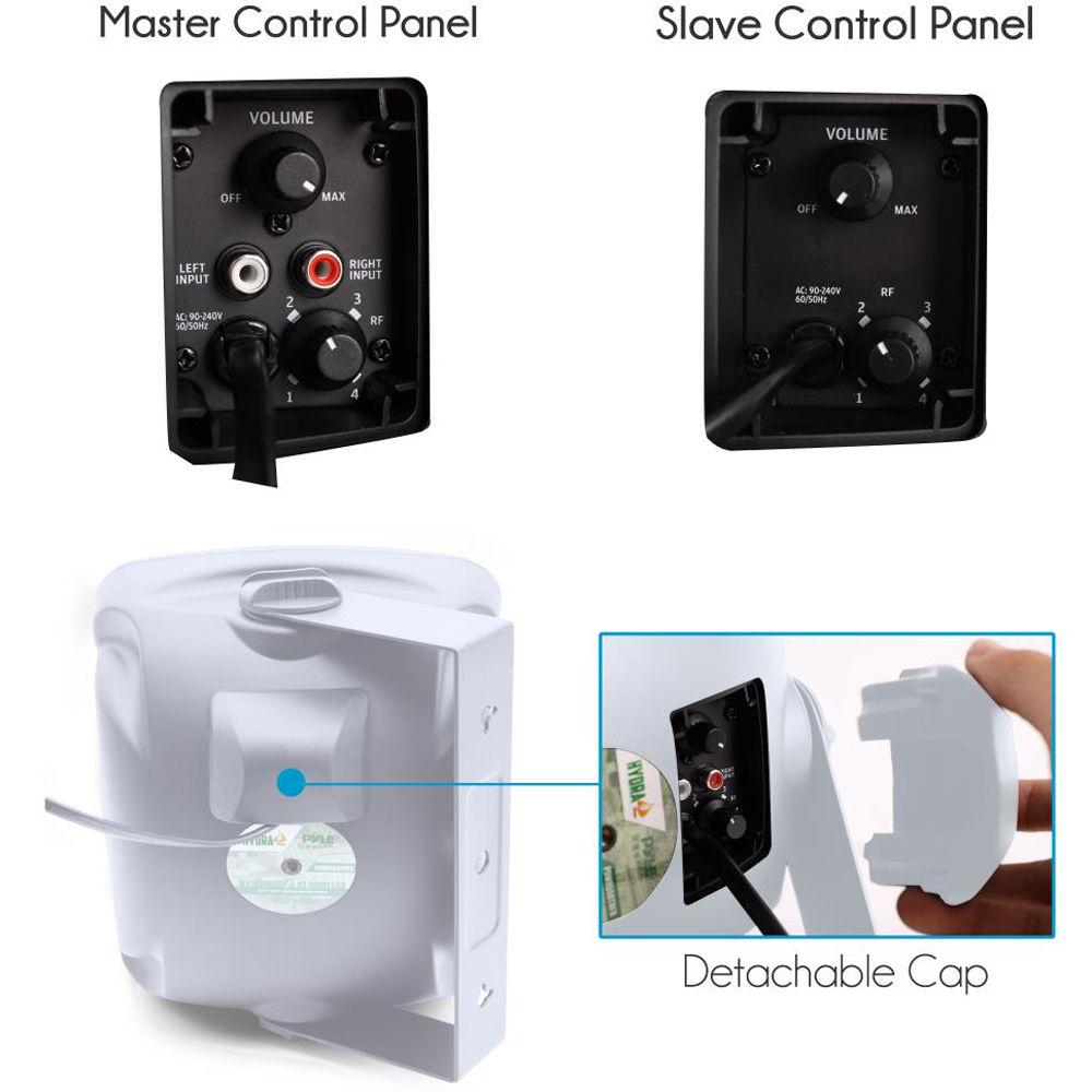 Pyle Pro 5.25" 800 Watt Wall-Mount Marine Speakers with BT Audio RF Streaming