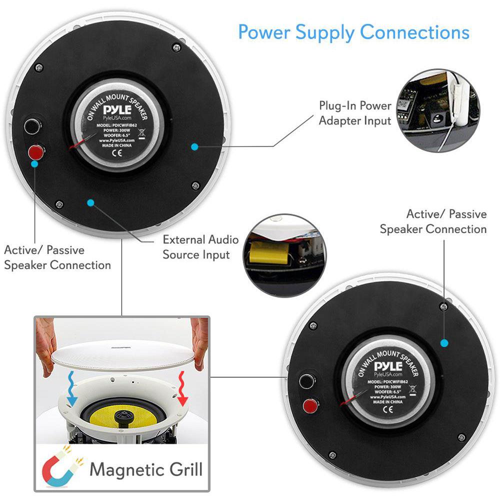Pyle Pro 6.5" 270 Watt Peak In-Wall Ceiling Speaker with BT Wireless for Streaming