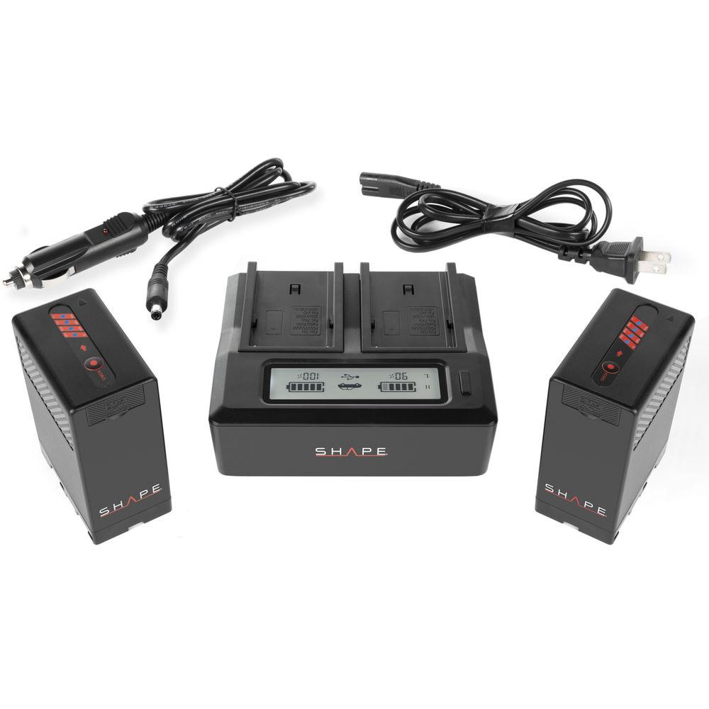SHAPE BP-U65 Dual Charger with Two 65Wh Lithium-Ion Batteries