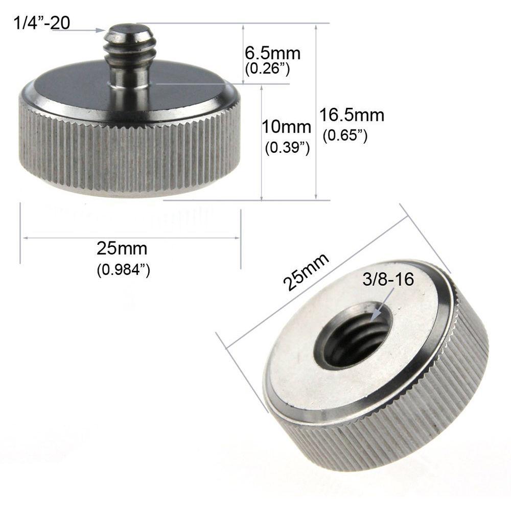 CAMVATE 1 4"-20 to 3 8"-16 and 3 8"-16 to 1 4"-20 Screw Adapter Set