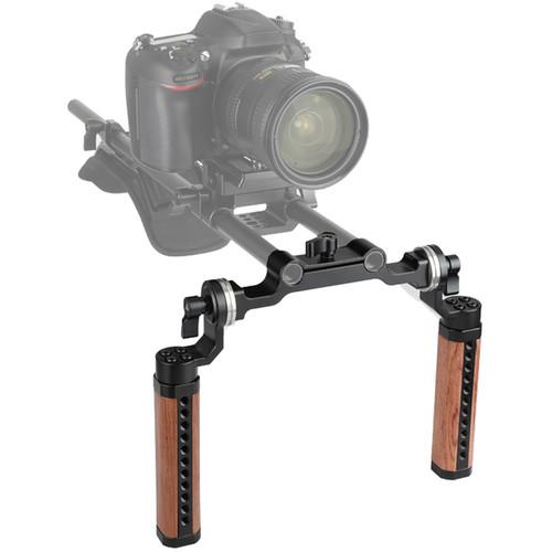CAMVATE Arri-Style Wood Rosette Handle Grip 15mm Rod Clamp Railblock For DSLR Shoulder Rig