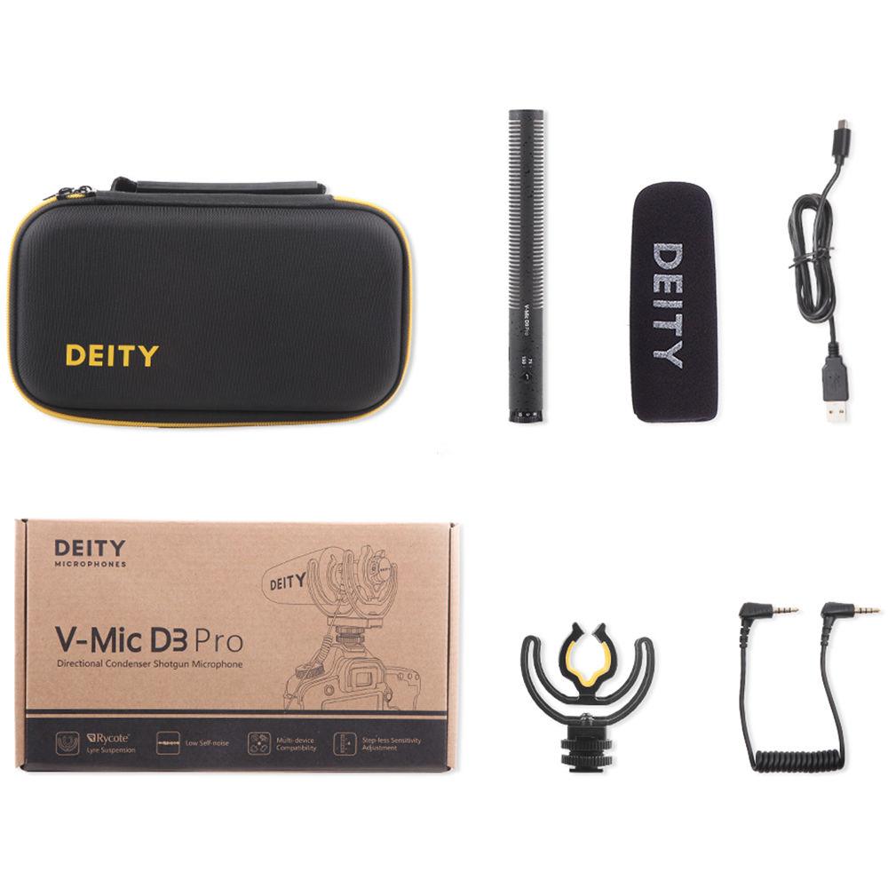 Deity Microphones V-Mic D3 Pro Supercardioid On-Camera Shotgun Microphone with Rycote Lyre Suspension, Deity, Microphones, V-Mic, D3, Pro, Supercardioid, On-Camera, Shotgun, Microphone, with, Rycote, Lyre, Suspension