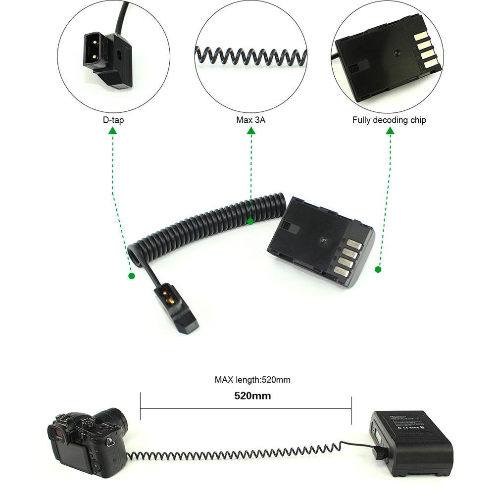 LanParte D-Tap to DMW-BLF19 Fixed Voltage Battery Pack for Select Panasonic Cameras