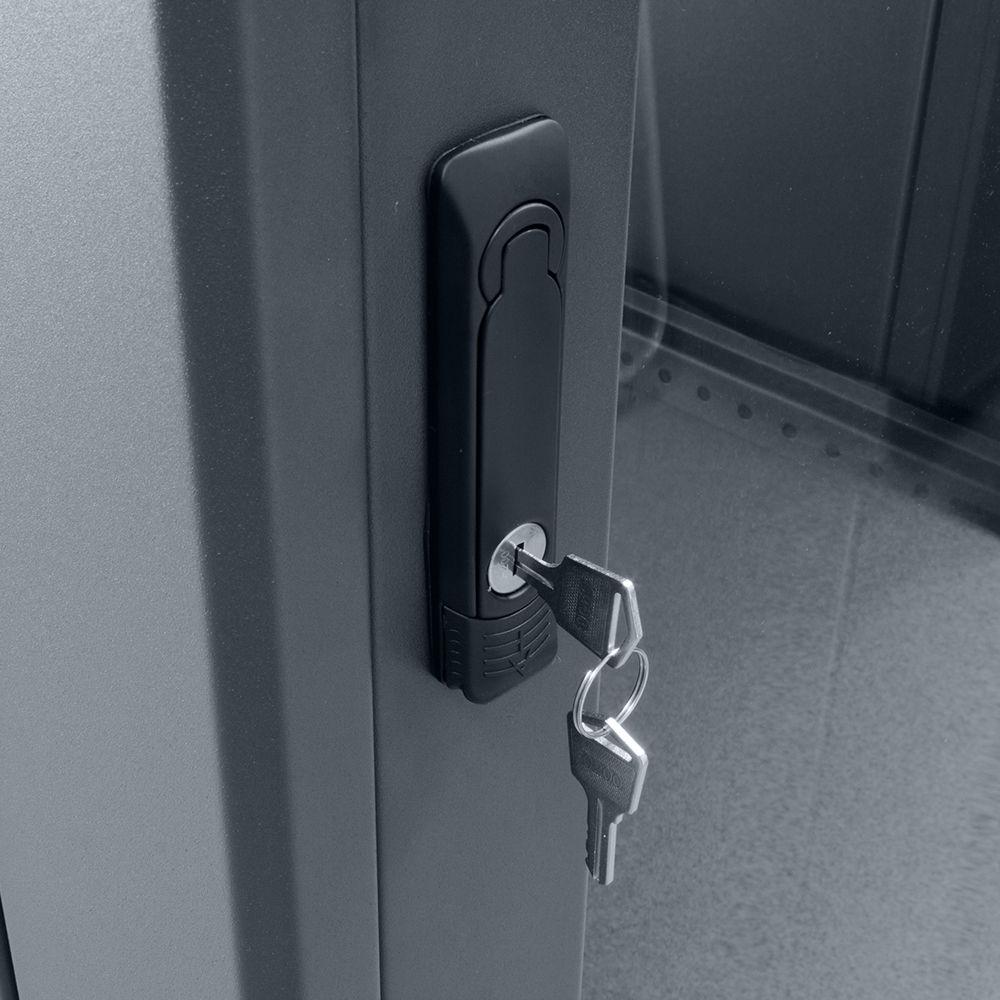 Lowell Manufacturing Rack-Designer-42U, 24"D, Glass Front Door and Rear Doors