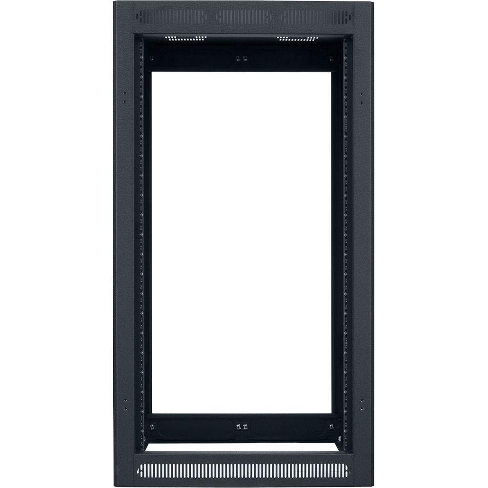 Lowell Manufacturing Rack-Enclosed-21U, 27" Deep, 2-Pair Adustable Rails, Less Rear Door