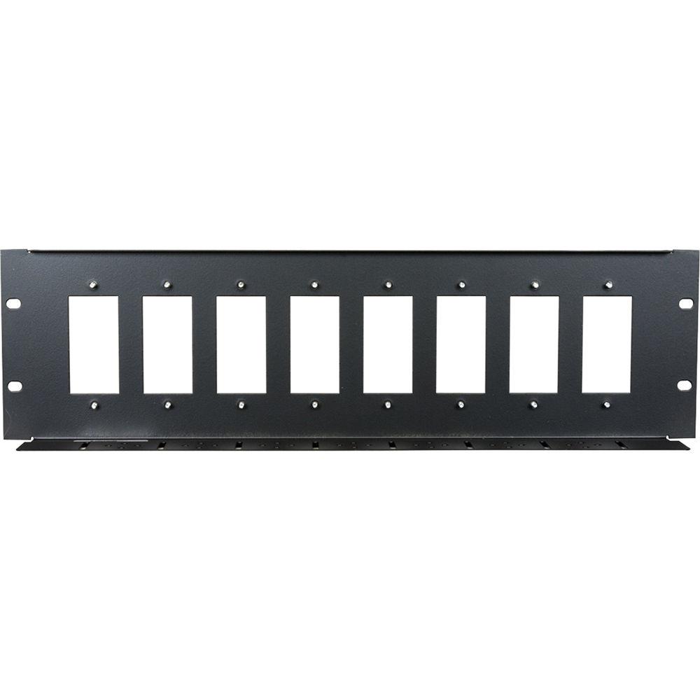Lowell Manufacturing Rack Panel-Decorator-3U, Mounts 8 Devices, 16GA Flanged Steel
