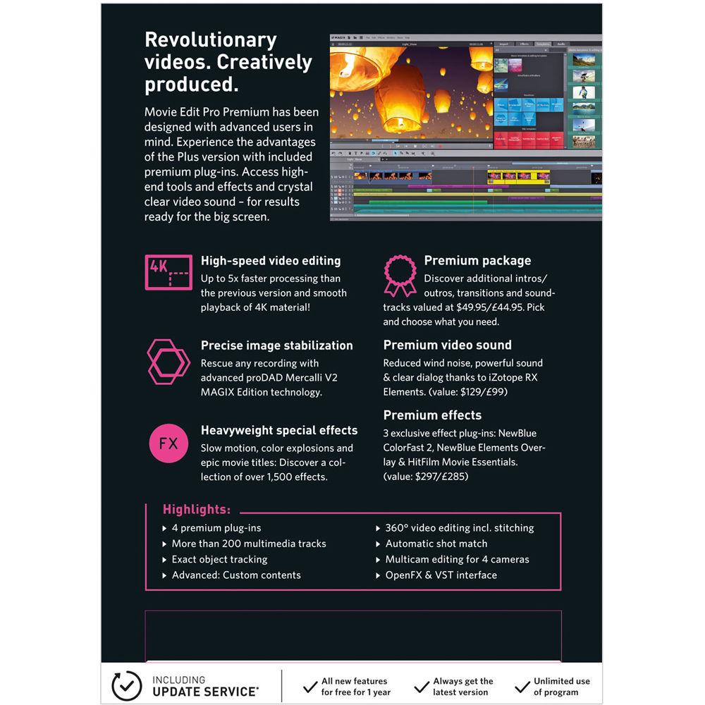 MAGIX Entertainment Movie Edit Pro Premium Software - EDU Site License 100