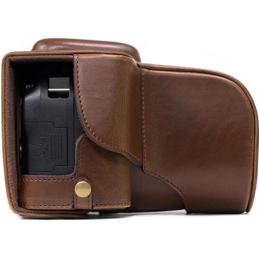 MegaGear Ever Ready PU Leather Case and Strap for Nikon D3400 with 18-55mm Lens