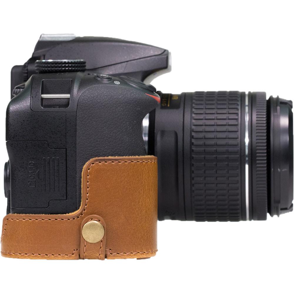 MegaGear Ever Ready PU Leather Case and Strap for Nikon D3400 with 18-55mm Lens