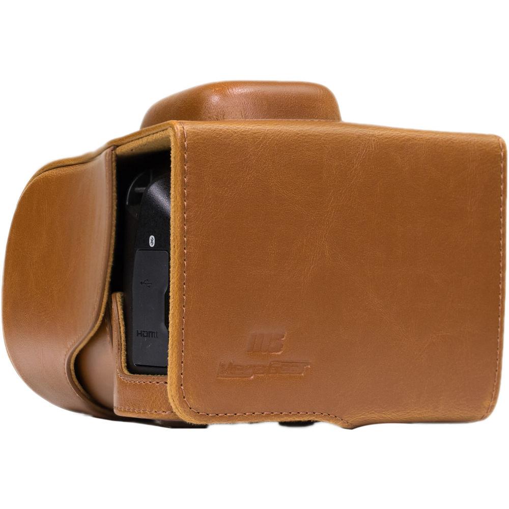 MegaGear Ever Ready PU Leather Case and Strap for Nikon D3400 with 18-55mm Lens