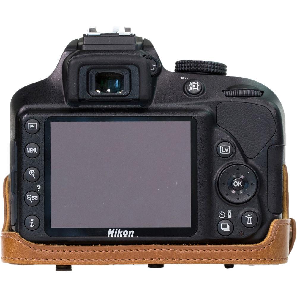 MegaGear Ever Ready PU Leather Case and Strap for Nikon D3400 with 18-55mm Lens