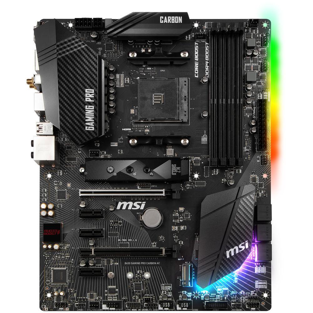 MSI B450 Gaming Pro Carbon AC AM4 ATX Motherboard, MSI, B450, Gaming, Pro, Carbon, AC, AM4, ATX, Motherboard