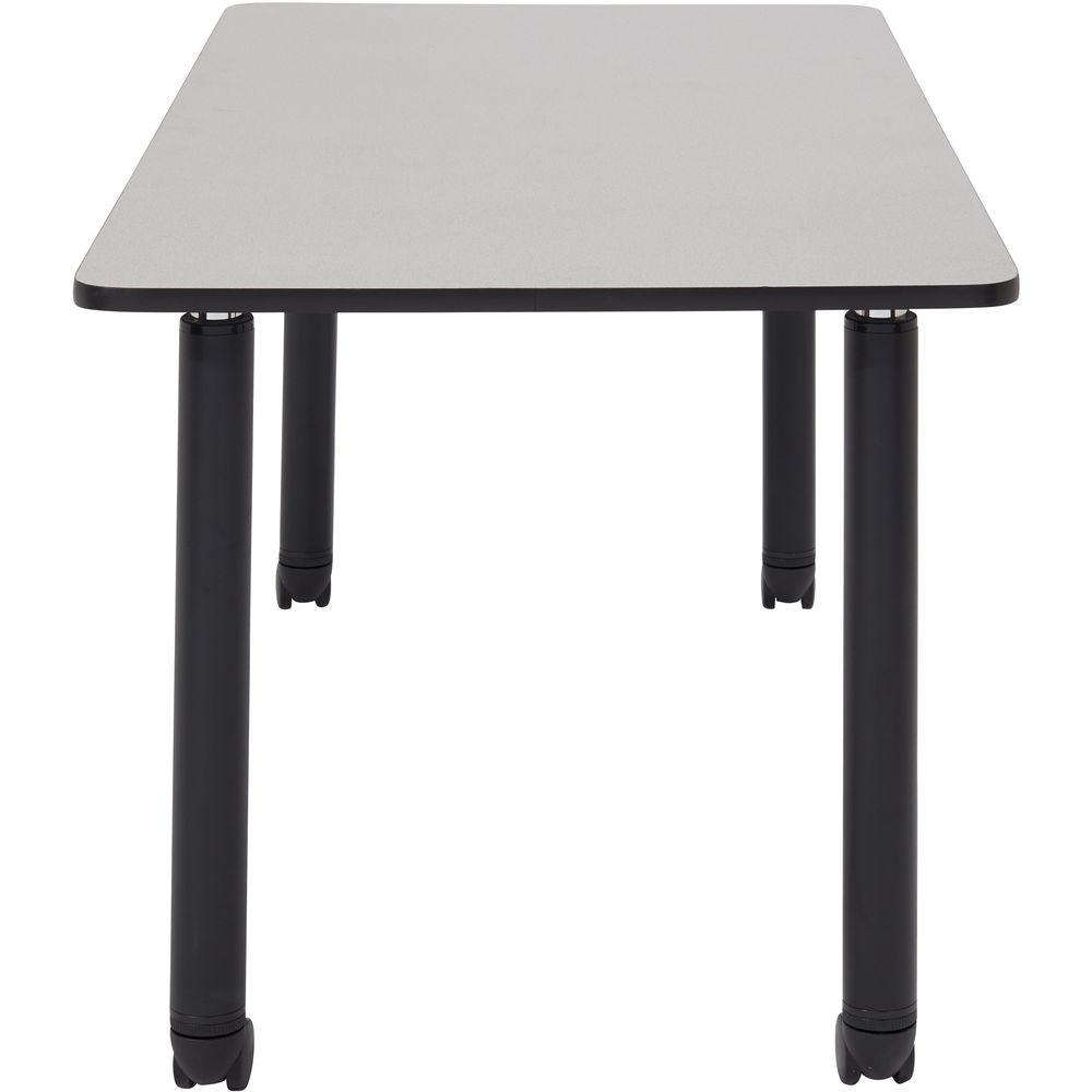 Oklahoma Sound Nps Sit Stand Teachers Table - Rectangle - Adjustable Height Legs - Casters