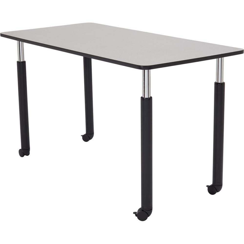 Oklahoma Sound Nps Sit Stand Teachers Table - Rectangle - Adjustable Height Legs - Casters