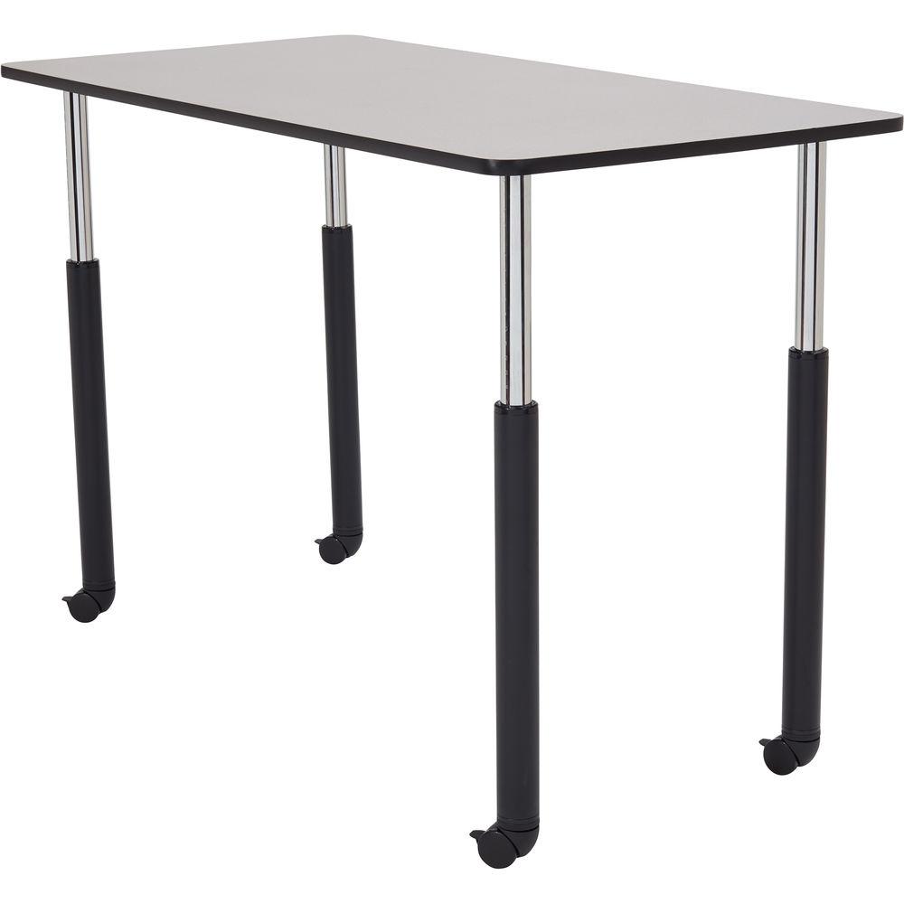 Oklahoma Sound Nps Sit Stand Teachers Table - Rectangle - Adjustable Height Legs - Casters