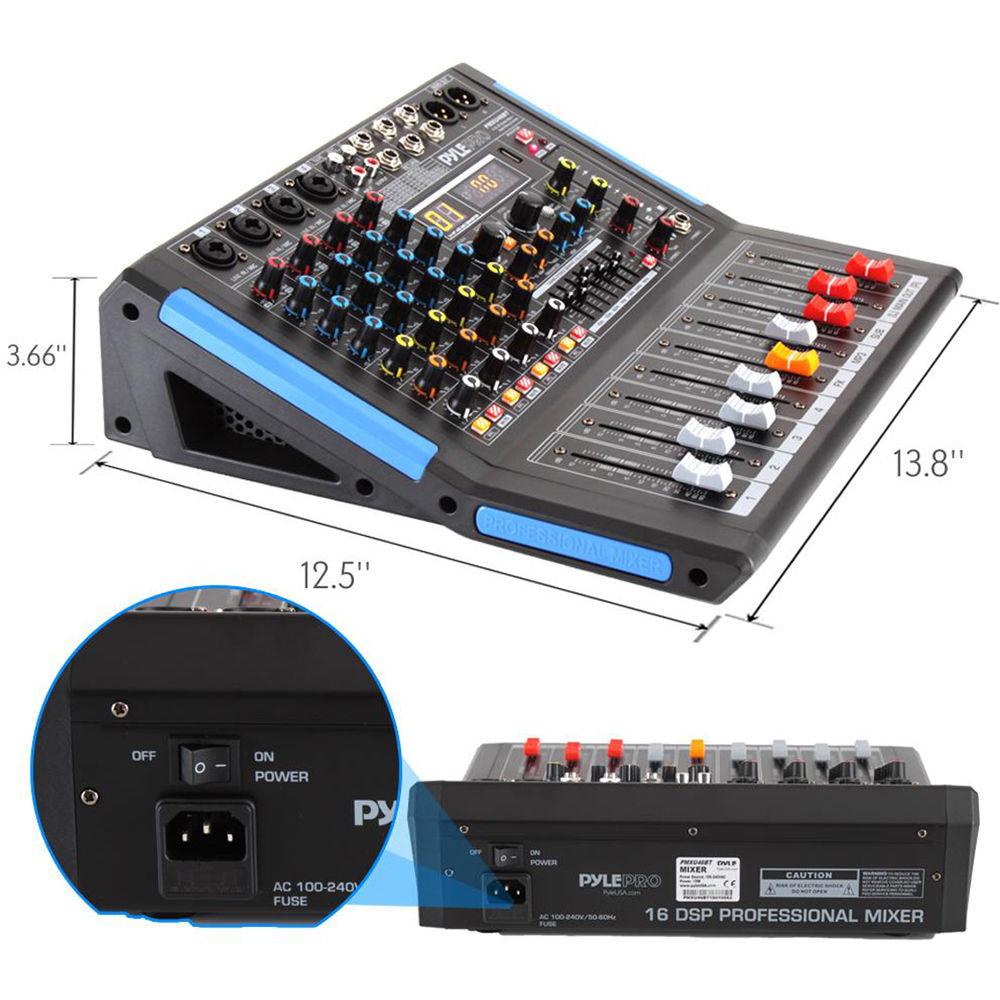 Pyle Pro 4-Channel Bluetooth Studio Mixer and DJ Controller Audio Mixing Console System