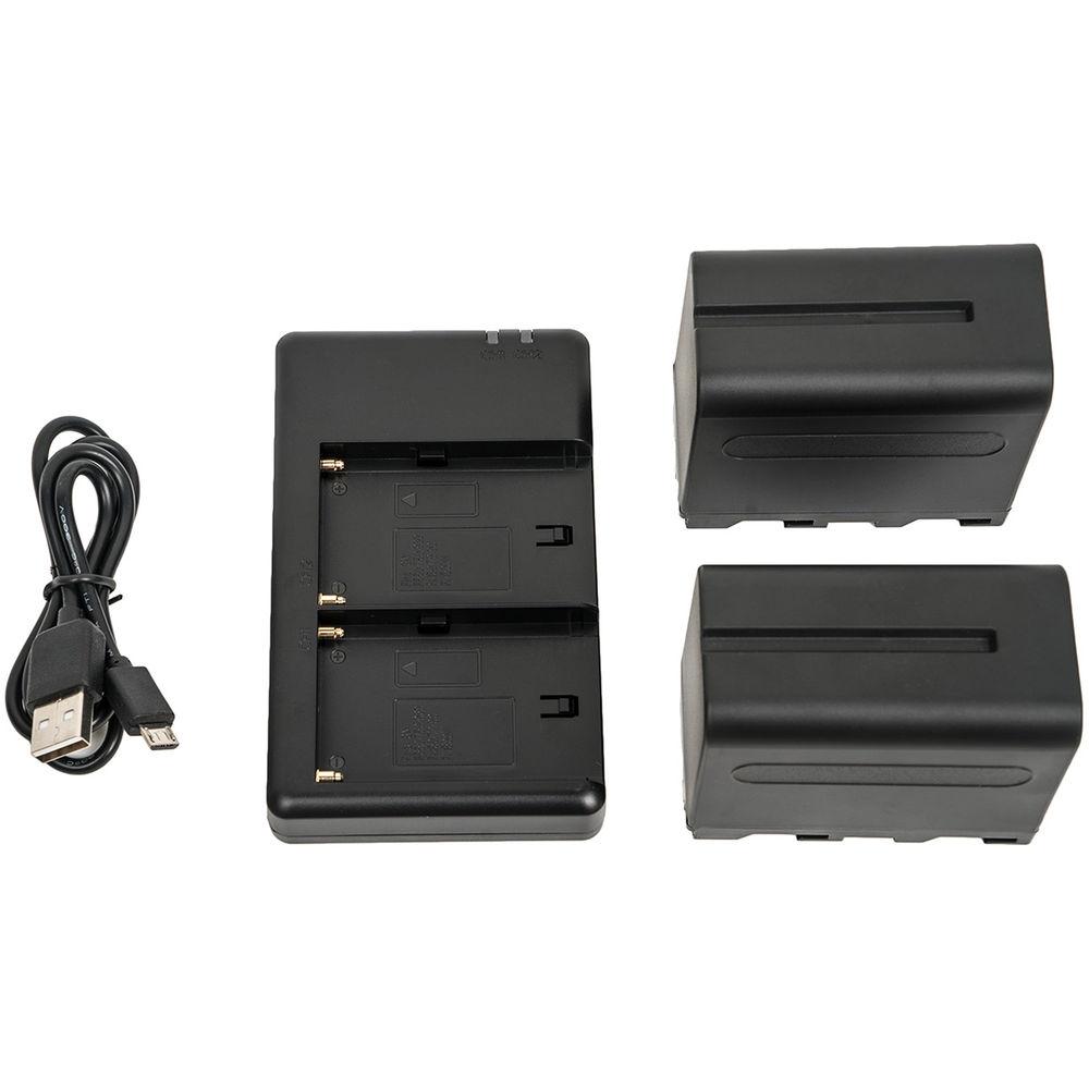 CAME-TV 2 x CA-F970 Batteries, FM50 USB Charger, and V-Mount Converter Plate Kit